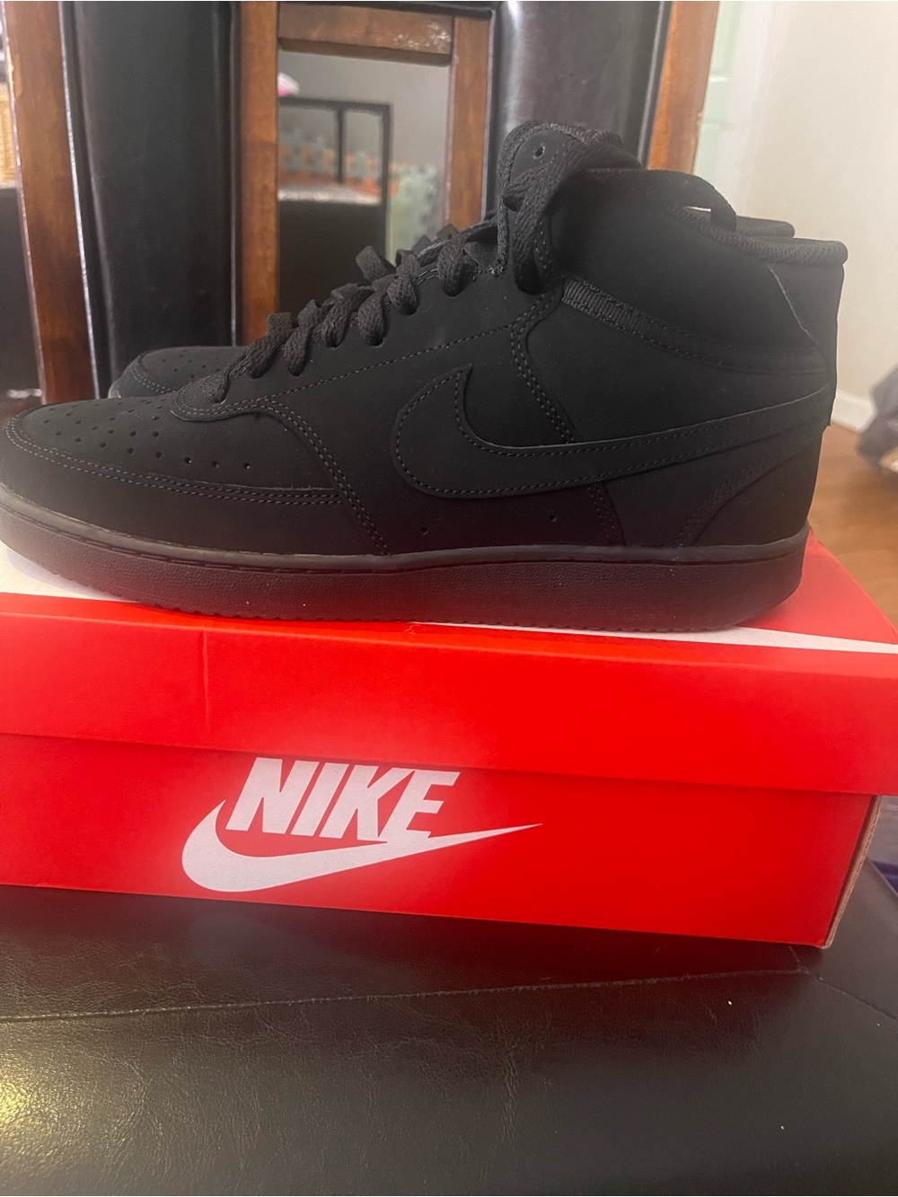 Nike Black Mid-Top Sneakers with Matte Finish